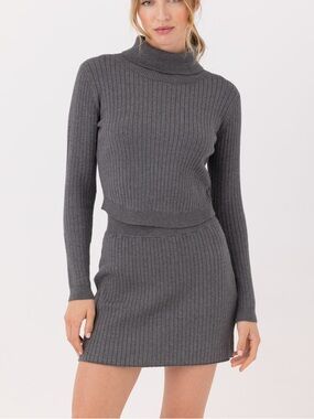 Anthropologie SUNDAYS Platinum Cali Sweater + Stuart Skirt Knit Matching Set